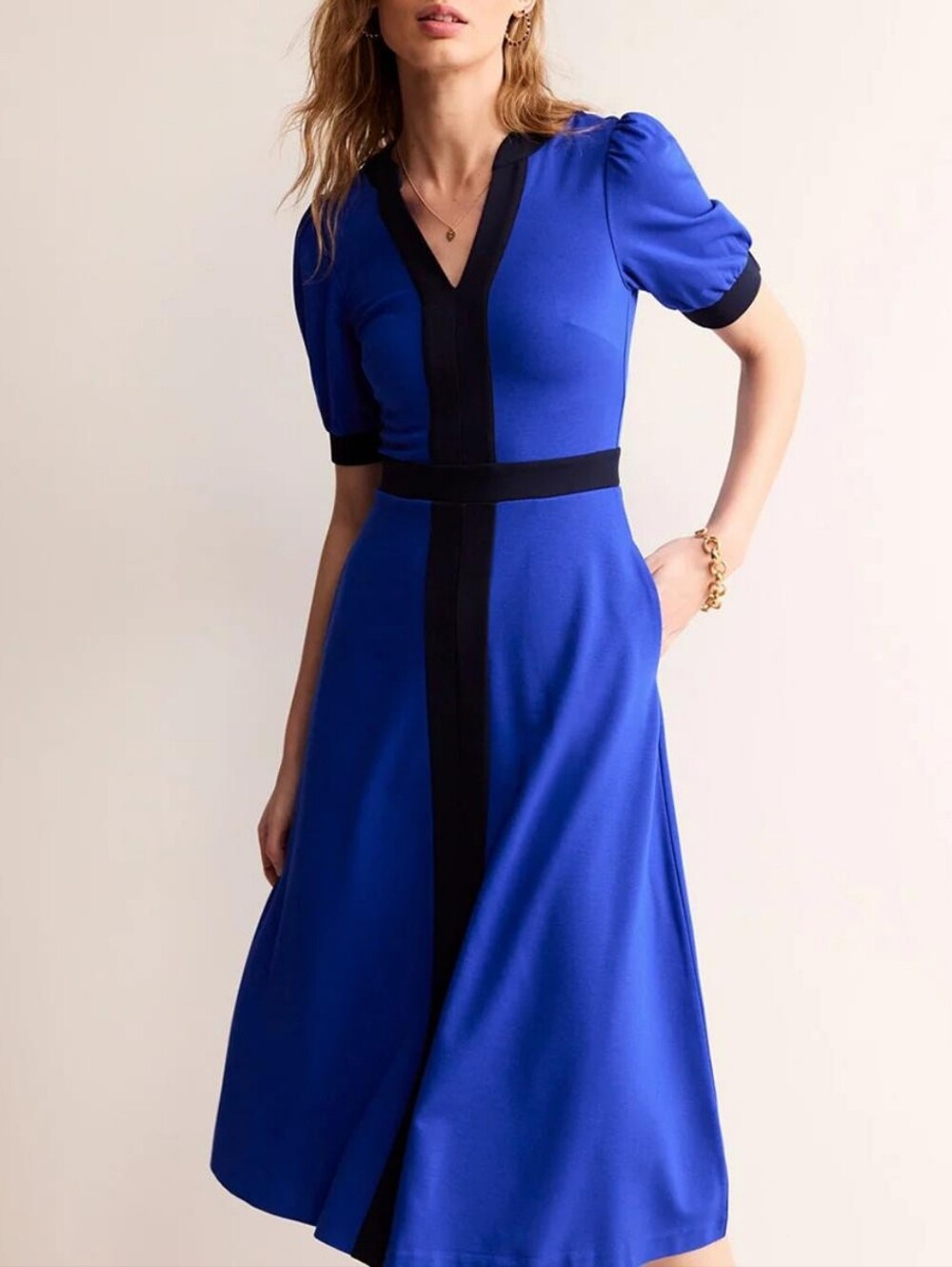 Boden Philippa Ponte Midi Dress Saphire Blue Size 4